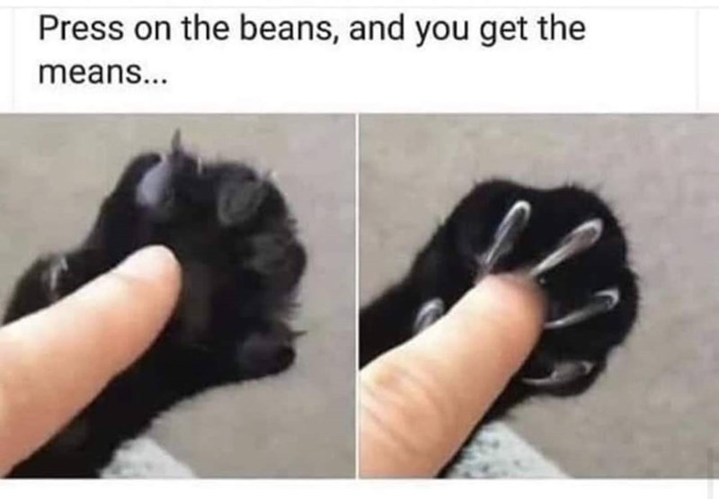 Press on the beans, and you get the means...