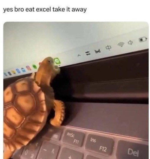 yes bro eat excel take it away 09 ^ = M PriSc Ins FIT F12 Del