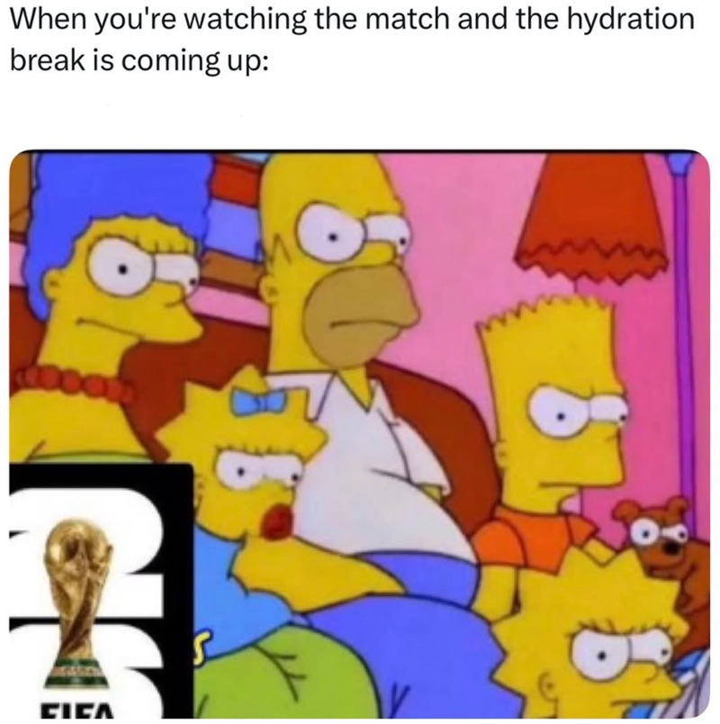 When you're watching the match and the hydration break is coming up: CICA