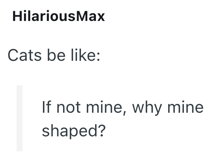 HilariousMax Cats be like: If not mine, why mine shaped?