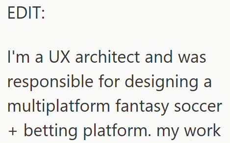 EDIT: I'm a UX architect and was responsible for designing a multiplatform fantasy soccer + betting platform. my work