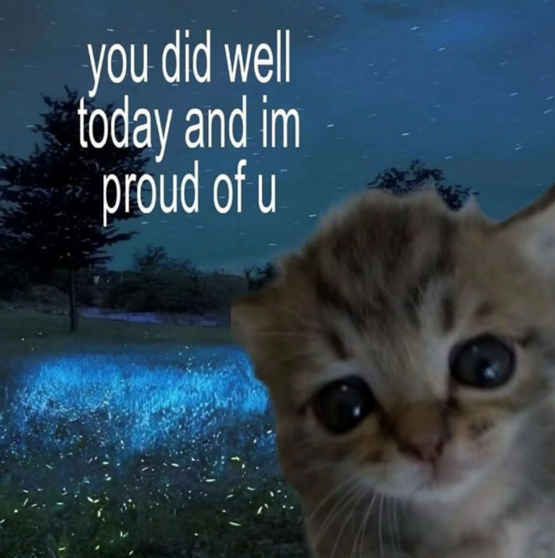 you did well today and im proud of u