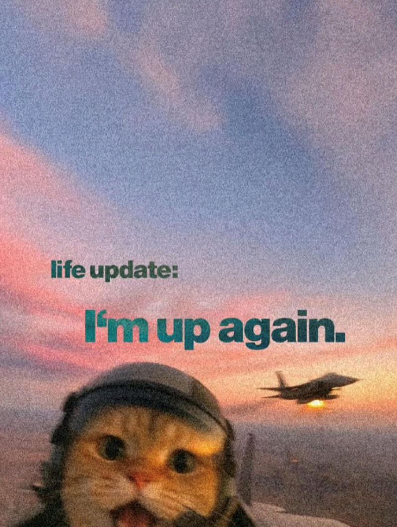 life update: I'm up again.