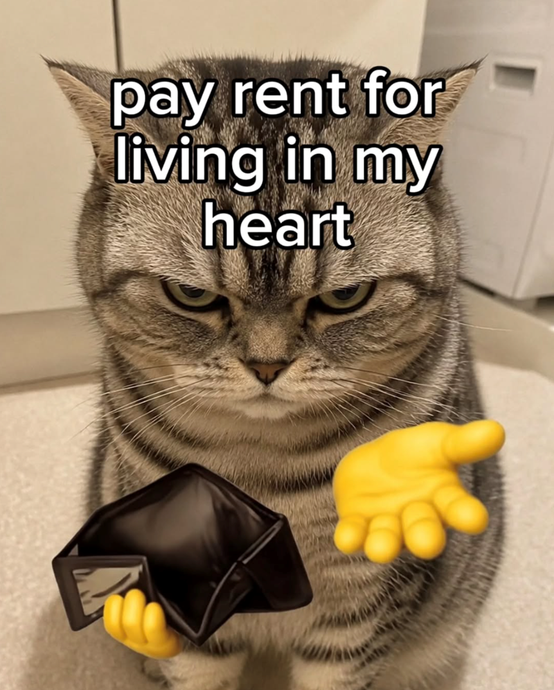 pay rent for living in my heart