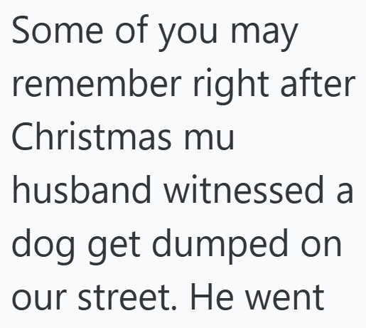 Some of you may remember right after Christmas mu husband witnessed a dog get dumped on our street. He went