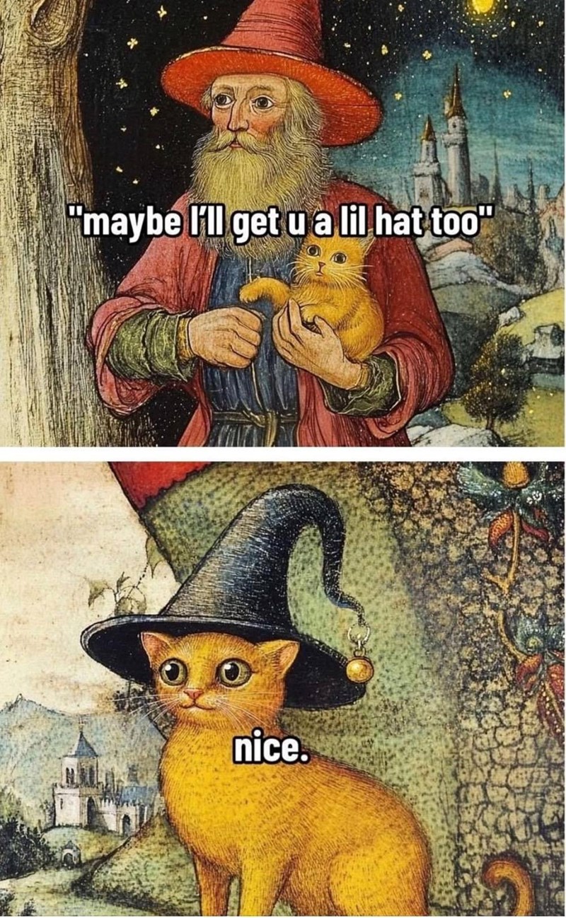 "maybe I'll get u a lil hat too" nice.