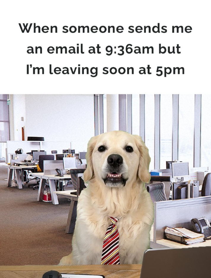 When someone sends me an email at 9:36am but I'm leaving soon at 5pm