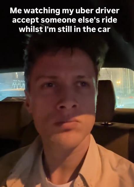 Me watching my uber driver accept someone else's ride whilst I'm still in the car