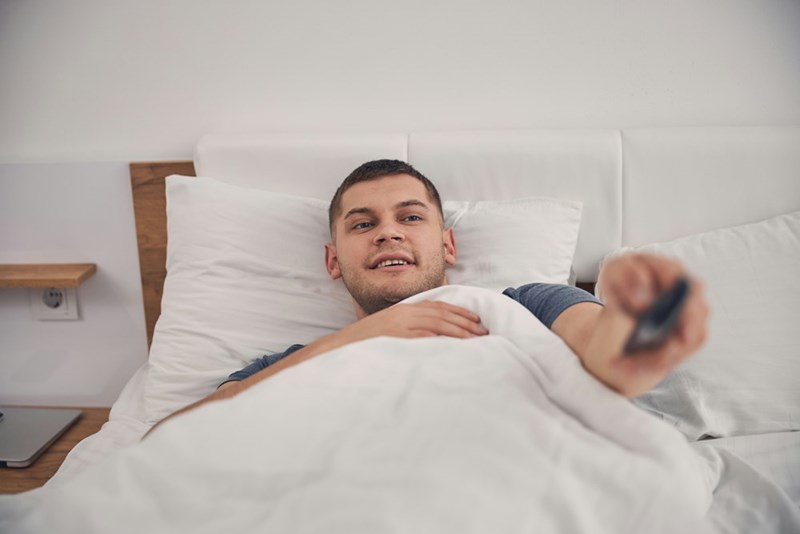 A man in bed