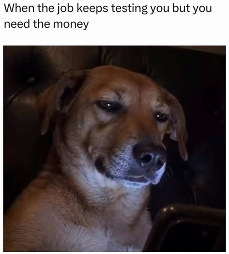 When the job keeps testing you but you need the money