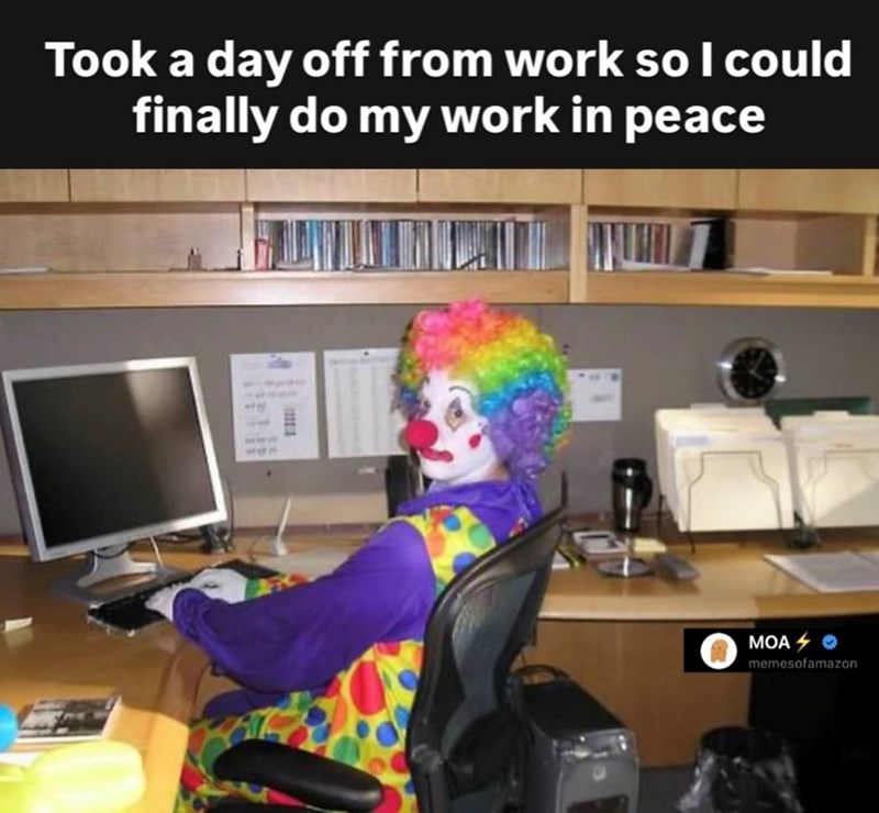 Took a day off from work so I could finally do my work in peace MOA >> memesofamazon