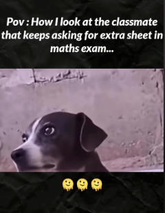 Pov: How I look at the classmate that keeps asking for extra sheet in maths exam... e