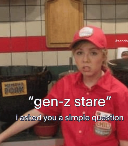 MAYRNA @sendh BORK "gen-z stare" i asked you a simple question CHIL