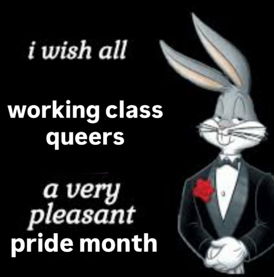 i wish all working class queers a very pleasant pride month