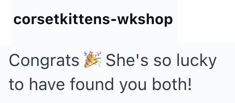 corsetkittens-wkshop Congrats She's so lucky to have found you both!
