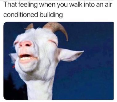 That feeling when you walk into an air conditioned building