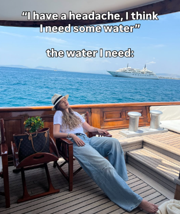 "I have a headache, I think I need some water" the water I need:
