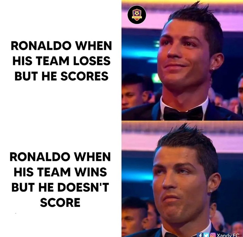 RONALDO WHEN HIS TEAM LOSES BUT HE SCORES RONALDO WHEN HIS TEAM WINS BUT HE DOESN'T SCORE 6 Xandy FC
