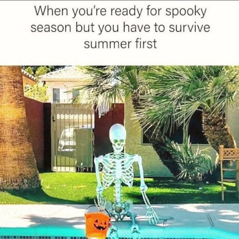 When you're ready for spooky season but you have to survive summer first