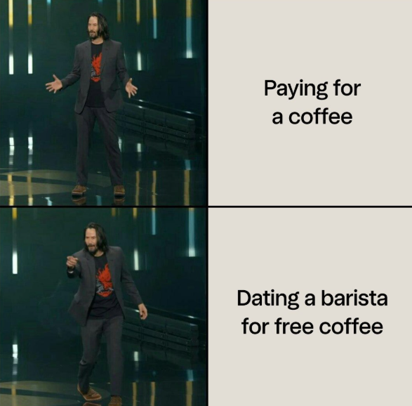 Paying for a coffee Dating a barista for free coffee