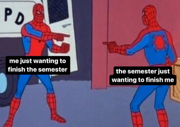 PD me just wanting to finish the semester the semester just wanting to finish me