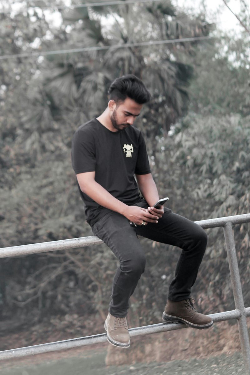 man using smartphone