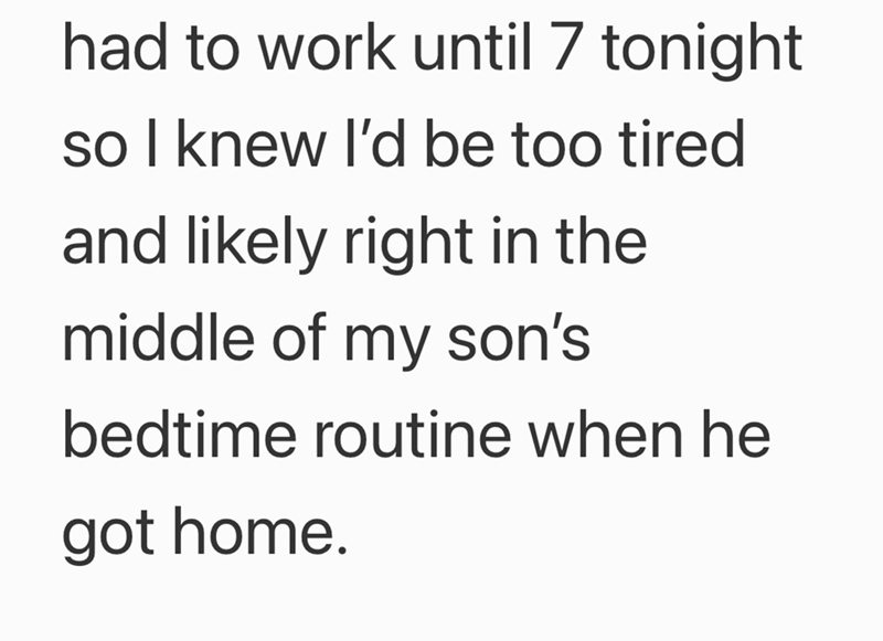 had to work until 7 tonight so I knew I'd be too tired and likely right in the middle of my son's bedtime routine when he got home.