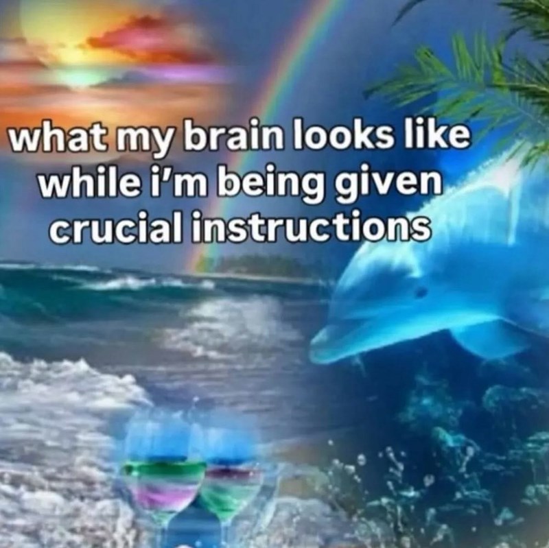 what my brain looks like while i'm being given crucial instructions