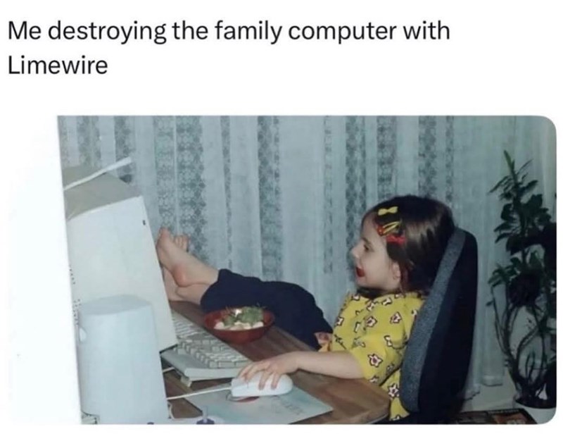 Me destroying the family computer with Limewire