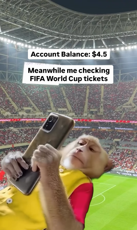 AAAAZ Account Balance: $4.5 Meanwhile me checking FIFA World Cup tickets equipedumaroc Obquipedumaroc FOREVER. FAS