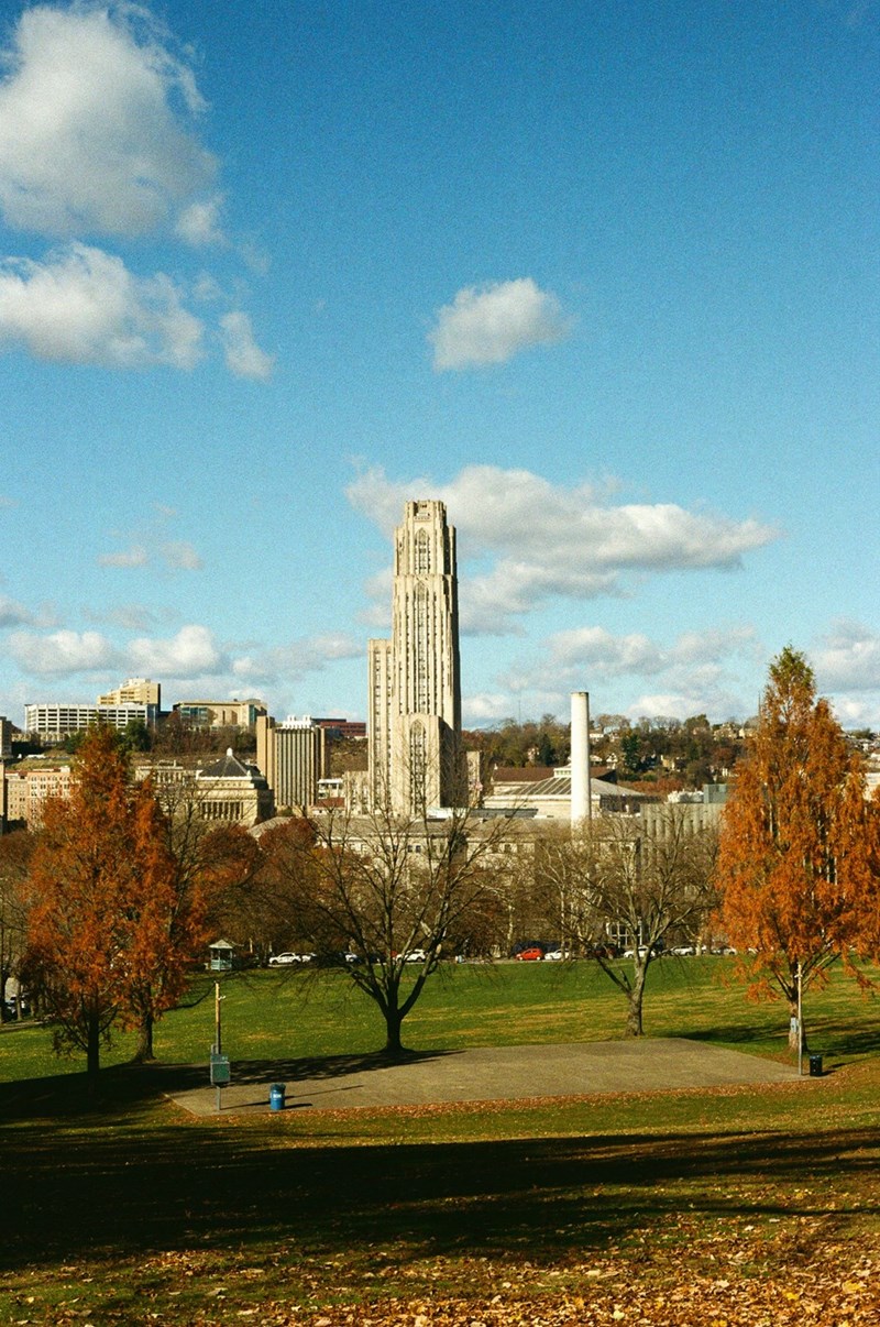 An urban college campus in Pittsburgh, Pennsylvania,