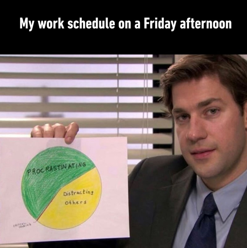 My work schedule on a Friday afternoon PROCRASTINATING Distracting others
