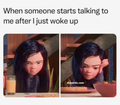 When someone starts talking to me after I just woke up disnerds.com