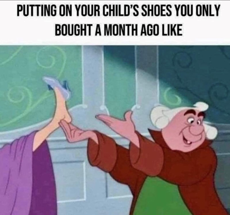 PUTTING ON YOUR CHILD'S SHOES YOU ONLY BOUGHT A MONTH AGO LIKE