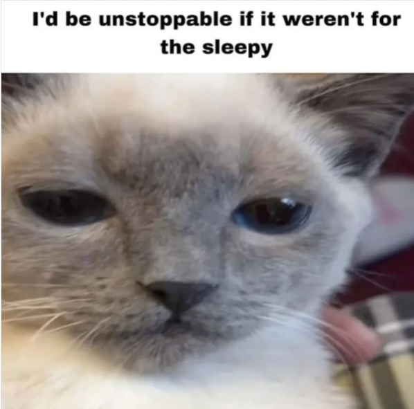 I'd be unstoppable if it weren't for the sleepy