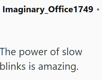 Imaginary_Office1749 The power of slow blinks is amazing.