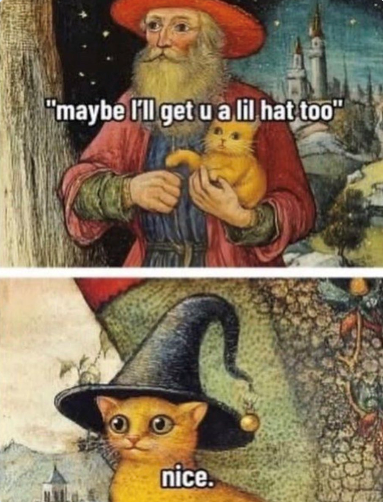"maybe I'll get u a lil hat too" nice.