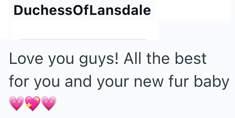 DuchessOfLansdale Love you guys! All the best for you and your new fur baby