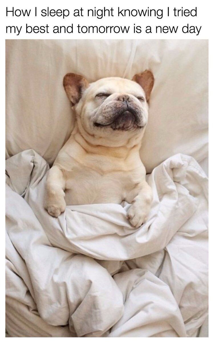 How I sleep at night knowing I tried my best and tomorrow is a new day