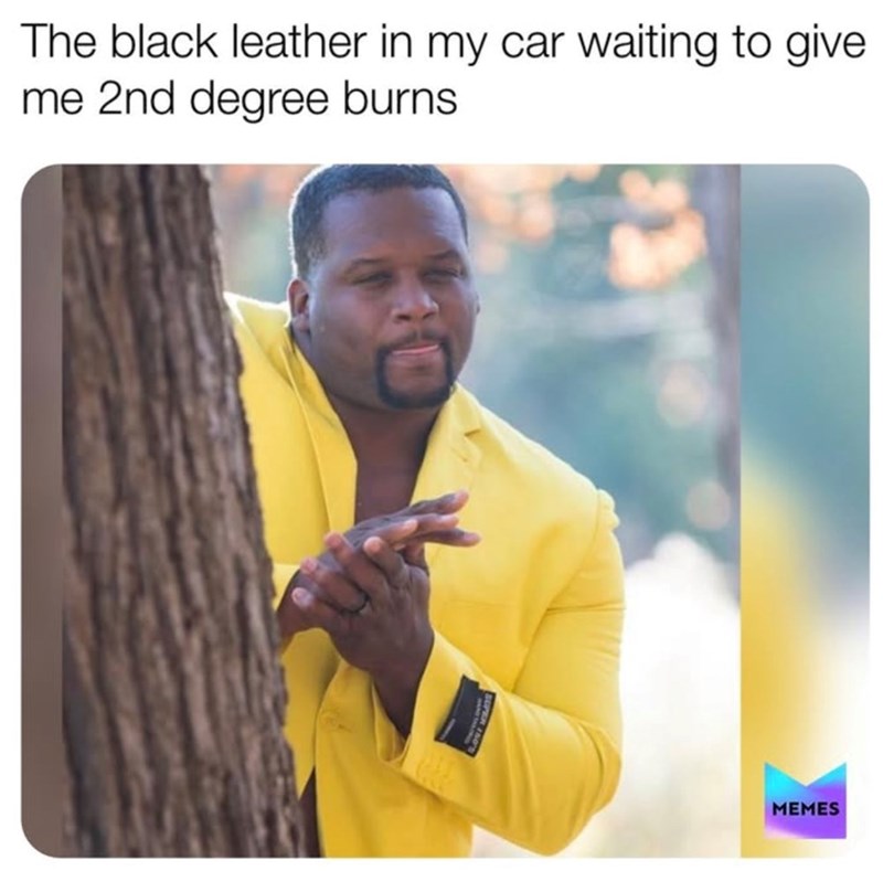 The black leather in my car waiting to give me 2nd degree burns MEMES