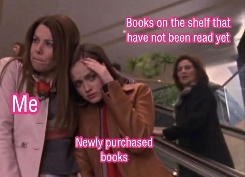 Books on the shelf that have not been read yet Me Newly purchased books