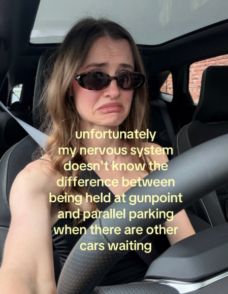 unfortunately my nervous system doesn't know the difference between being held at gunpoint and parallel parking when there are other cars waiting