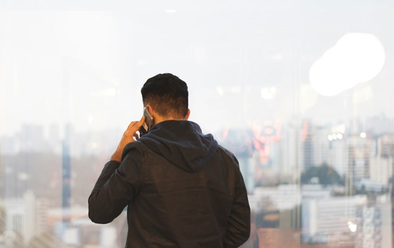 man holding phone