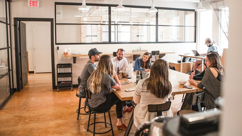 people sitting around table