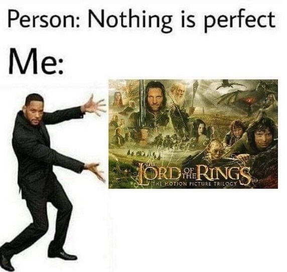 Person: Nothing is perfect Me: ORDRINGS THE MOTION PICTURE TRILOGY