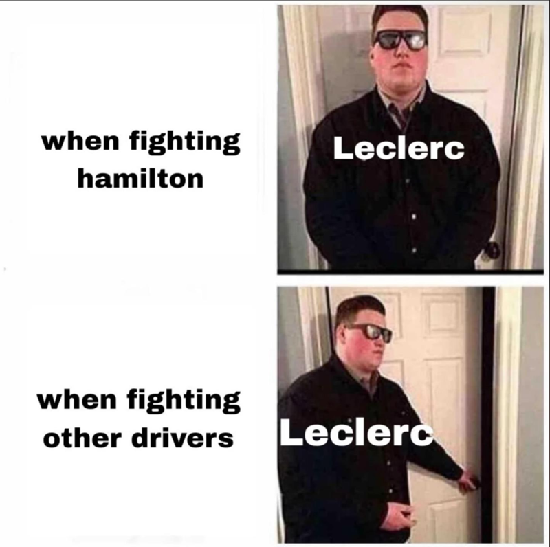 when fighting hamilton Leclerc when fighting other drivers Leclerc
