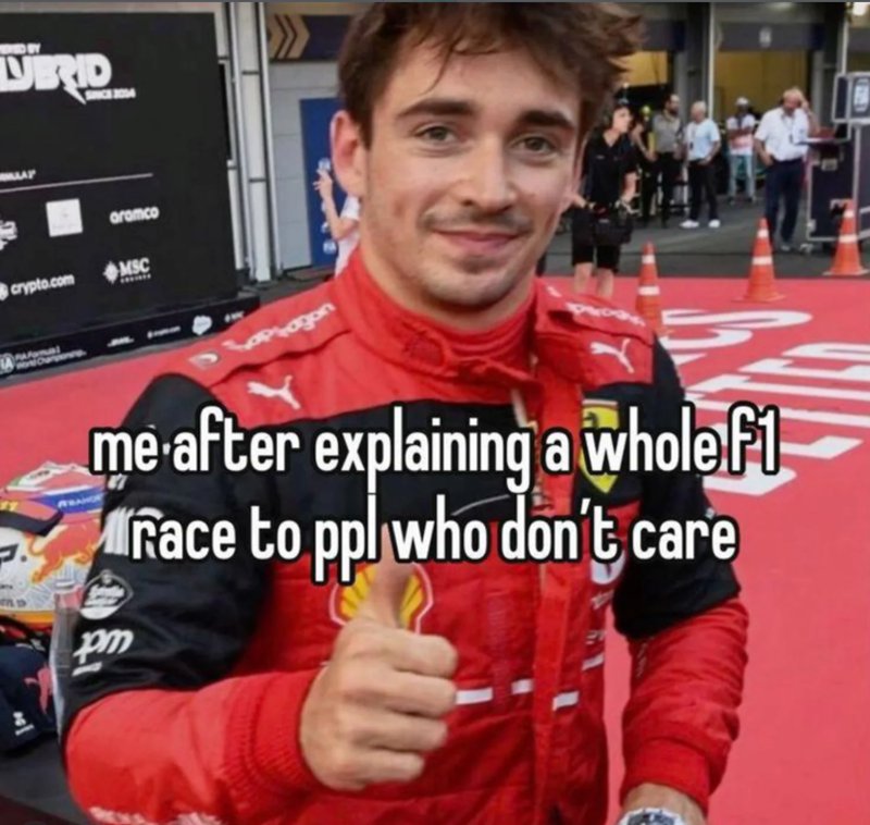 TVERIO aramco crypto.com MSC 9222 Saptagon me after explaining a wholef1 Race to ppl who don't care pm