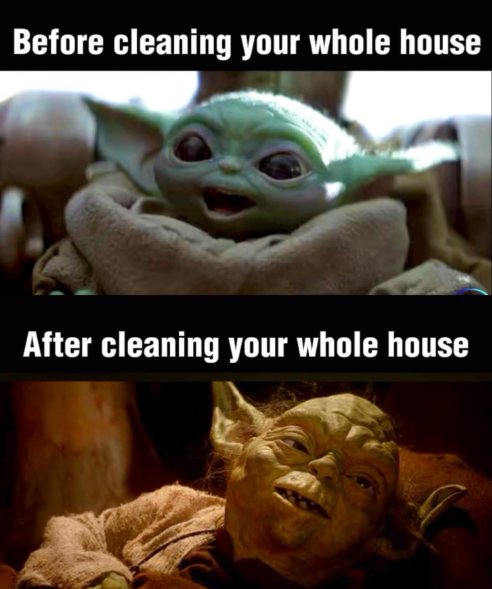 Before cleaning your whole house After cleaning your whole house