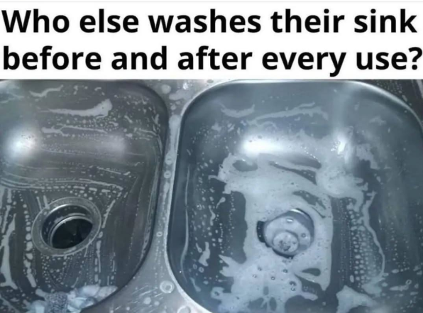 Who else washes their sink before and after every use?