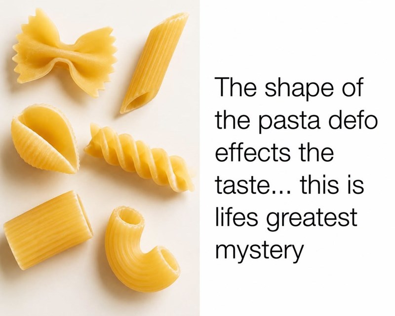 The shape of the pasta defo effects the taste... this is lifes greatest mystery